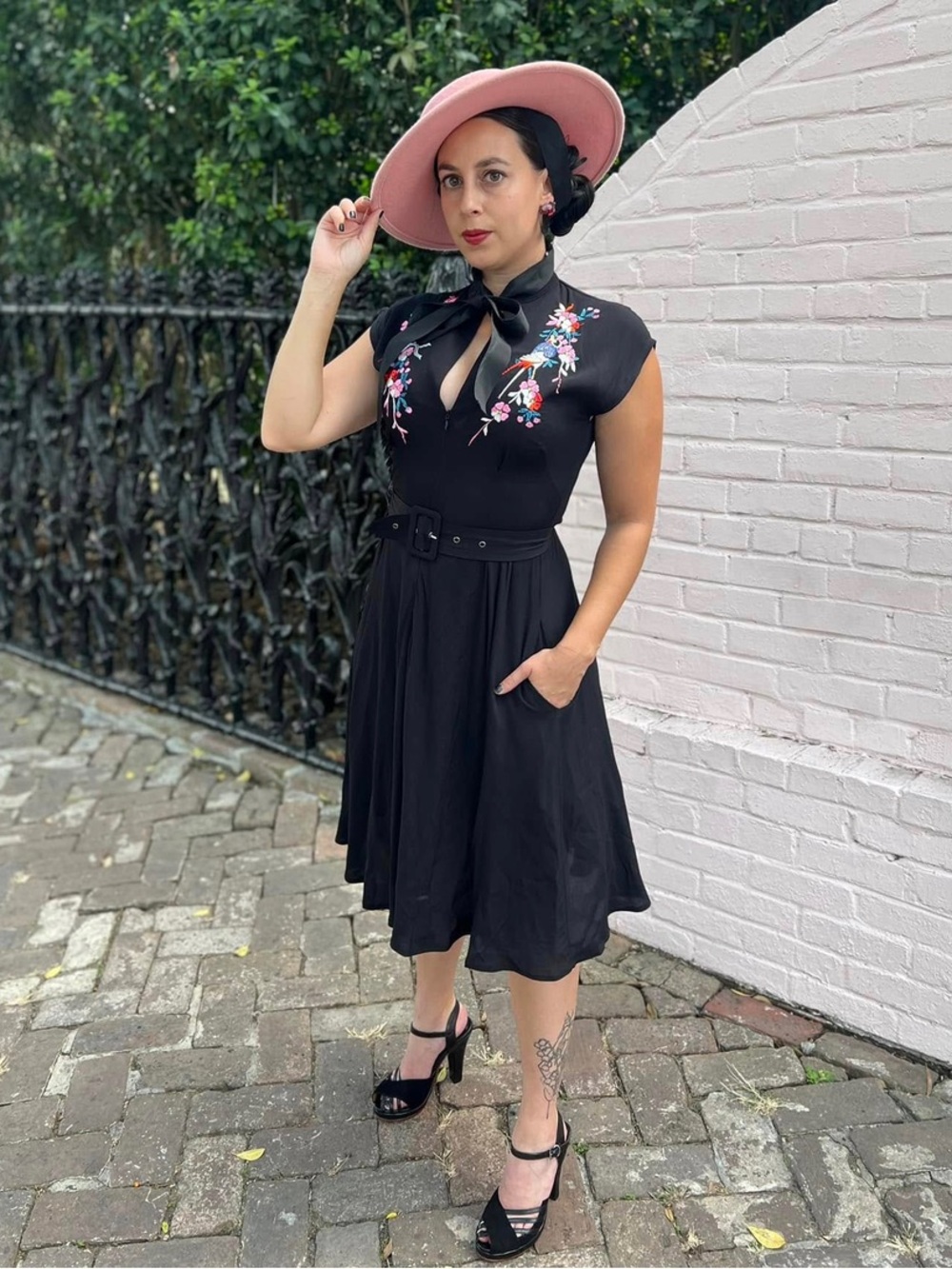 Embroidered Zip Front Marie Dress by Trashy Diva 22 Black Birds